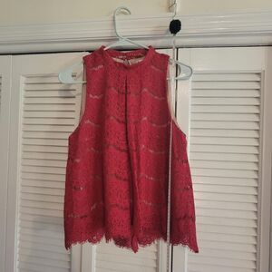 Love, Fire Women's Red and Tan Blouse